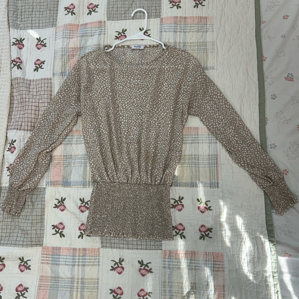 Chic Long Sleeve Patterned Blouse